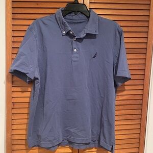 Nautica Men’s Blue Collared Business Casual Workwear Golf Polo Sz L